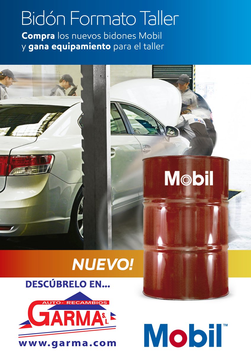 ar_garma's tweet photo. ¿Conoces el nuevo bidón formato taller de lubricantes Mobil? Entra en https://t.co/861XlASGnD y descubre sus ventajas y la gama de producto https://t.co/iGRXnBMNyk