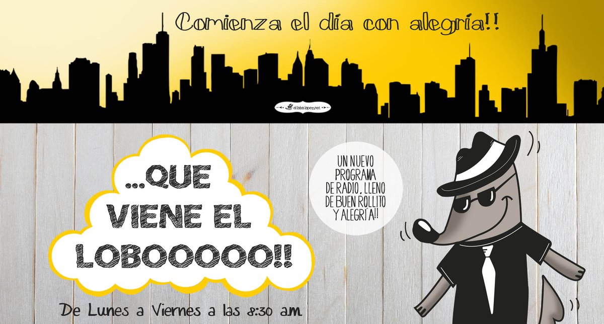 ellobolopez_net's tweet photo. EXTRA!! Mañana jueves a las 8:30 comienza "QUE VIENE EL LOBO" un programa de radio online para comenzar el día con buen rollo! Auuuuuuu!! 🤣 https://t.co/s2jEHLL2qP