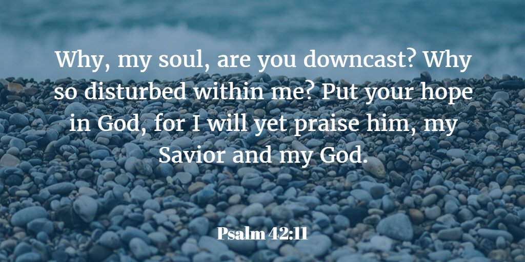 StEdwardsCP's tweet photo. Why, my soul, are you downcast? Why so disturbed within me? Put your hope in God, for I will yet praise him, my Savior and my God. https://t.co/HKbpHgJeSe