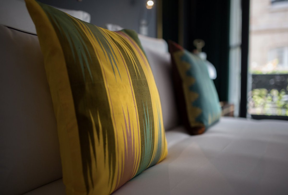 TIndienne's tweet photo. Woven by master weavers, this vibrant collection based on Kanchipuram sari designs will ennoble a wide style of #interiors. https://t.co/JOpM2v0xUc