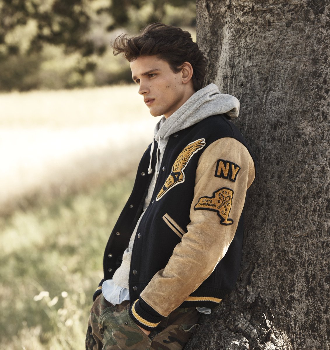 Polo ralph lauren men's iconic letterman jacket best sale