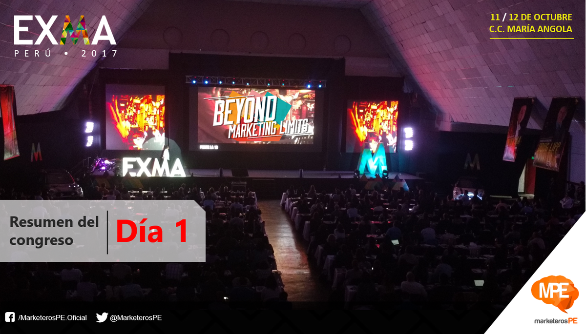 MarketerosPE's tweet photo. Compartimos el resumen del día 1 del #EXMAPeru.
La plataforma de #Marketing con mayor presencia en Latinoamérica
https://t.co/6Ix2NqGPlQ https://t.co/Rvj0DCC7Sl