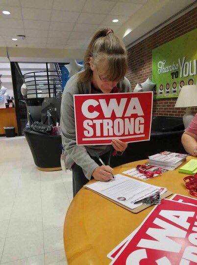 UnityatMobility's tweet photo. CWAers at the Rantoul, IL @ATT Mobility call center working to #EndCEOHocusPocus this Customer Service Week of Action! #1u #LifeAtATT https://t.co/IufPl56ry5