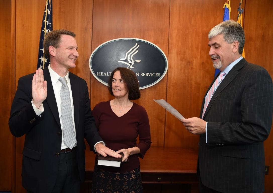 Yesterday, I was sworn in as <a href="/theNCI/">National Cancer Institute</a> director. I’m excited &amp; honored to lead the nation’s cancer research efforts. bit.ly/2fOAGLO