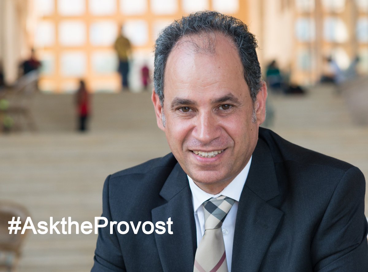 AUC's tweet photo. You can #AsktheProvost Ehab Abdel Rahman now and he will respond tomorrow 12:30 - 1:00 pm on the future of blended learning at AUC https://t.co/jhMj5E6azT