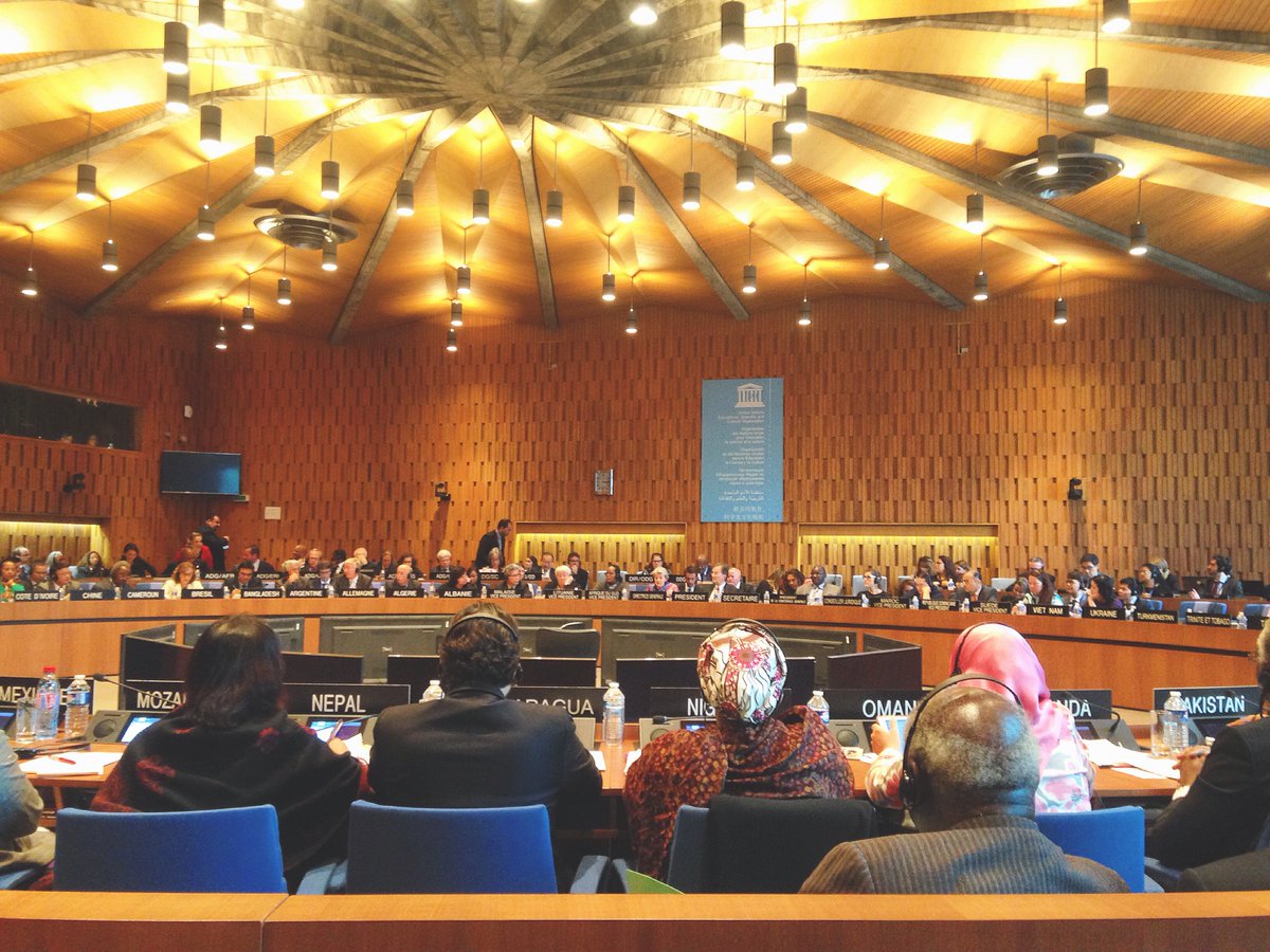 IRLOECDUNESCO's tweet photo. . @UnescoExBChair names cat 3 storm #Ophelia which hit Ireland as amongst modern climate challenges during tribute to DG @IrinaBokova #202EX https://t.co/lYADj0nvmn