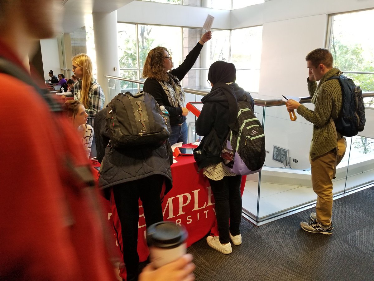 TUGovtAffairs's tweet photo. @TempleUniv students are calling their #Pennsylvania legislator at the @TECHcenter #WithTemple #PAwins https://t.co/MQIxgjGGey