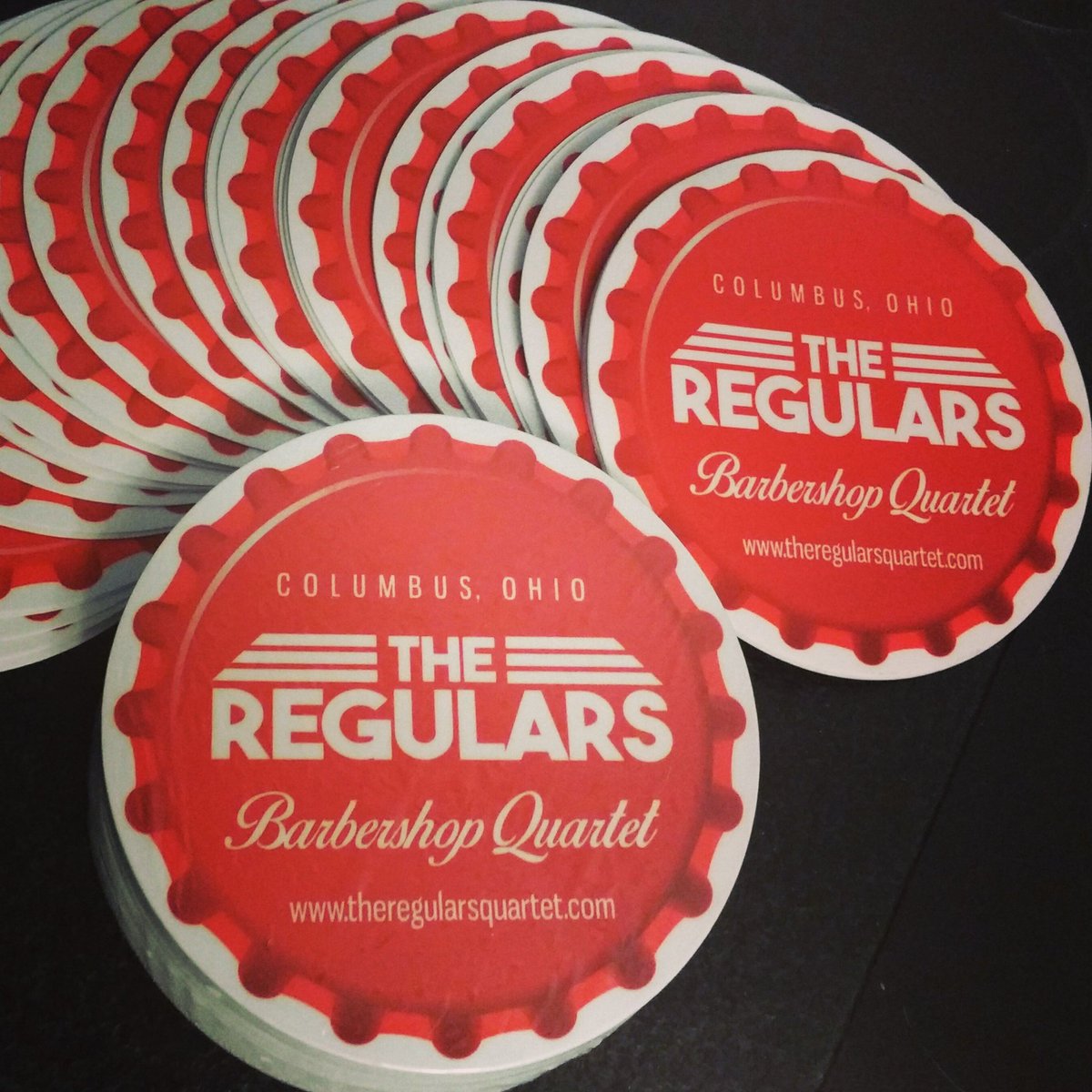 RegularsQuartet's tweet photo. Round out your Regulars Quartet swag w/ginormous stickers π
They'll be selling for just $2 ea at this weekend's @jadbhs contest #17JADFall https://t.co/s27YFFgfpQ