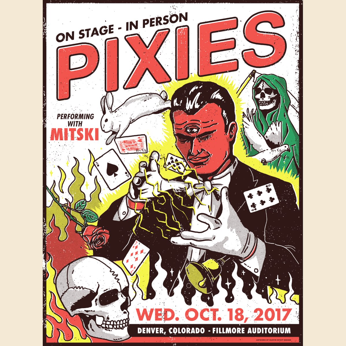 PIXIES's tweet photo. .@FillmoreDEN tonight.
Limited edition poster available at tonight's show - designed by Dustin Wyatt (Insta: dustinwyattdesign) https://t.co/2gCSLFNdwm