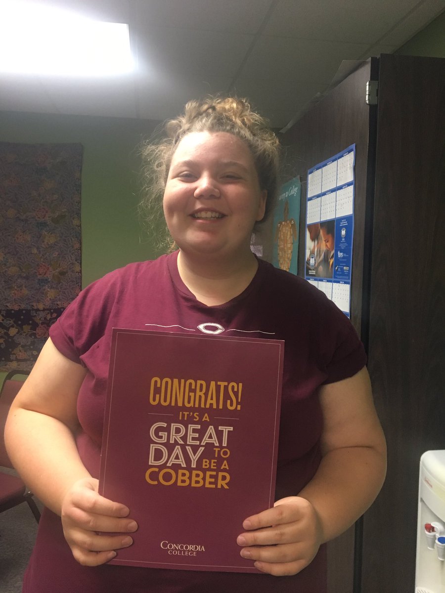 DRGuidanceDept's tweet photo. Congrats Danielle on your acceptance @Concordia_MN https://t.co/RFVa6UMc8M