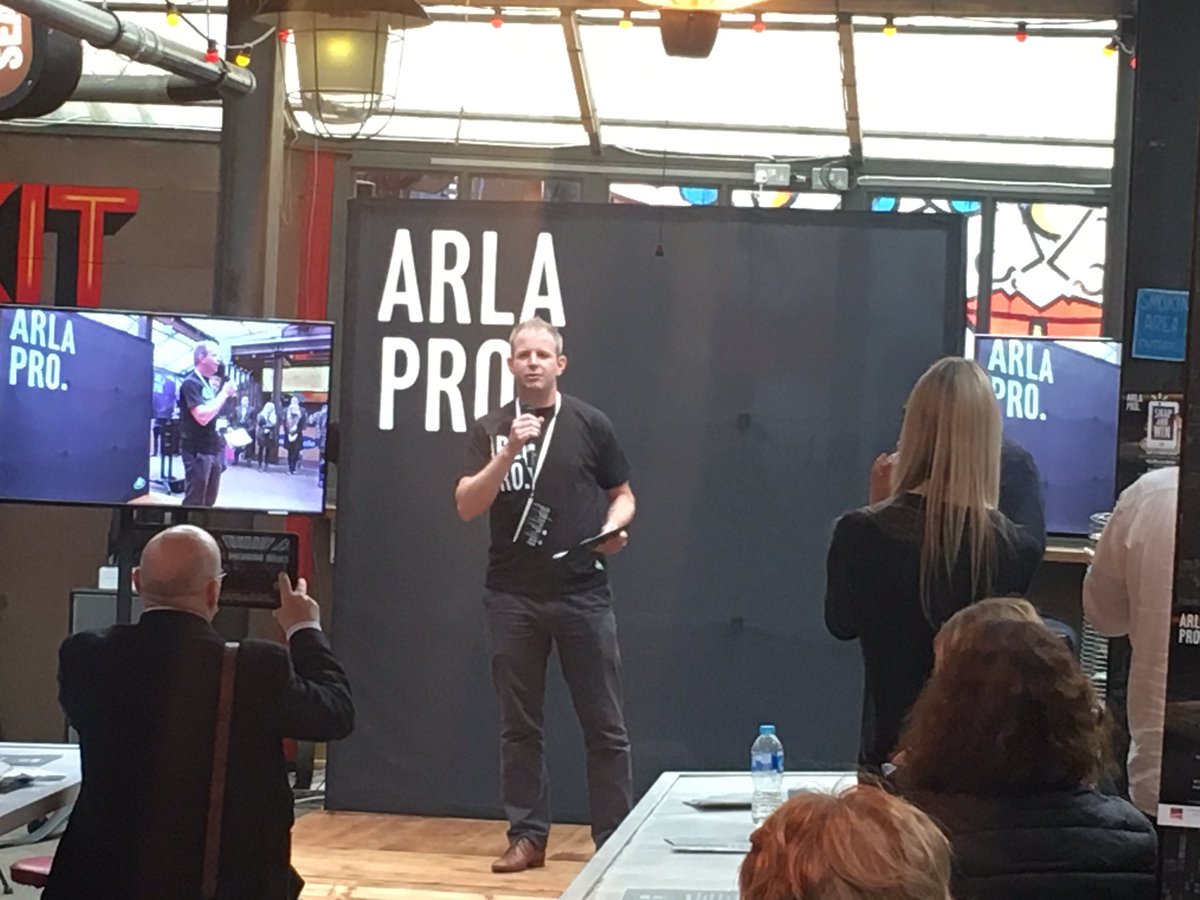 Ibberson's tweet photo. @arlaprouk launch @dineramamarket today.  @jdthemilkman kicks us off...ready for a great evening....@ArlaFoodsUK https://t.co/Ona6hI1pxi