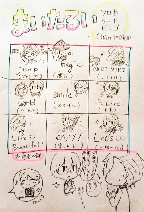 おーい磯野ー!舞田類ソロ曲ワードビンゴしようぜ～～! 
