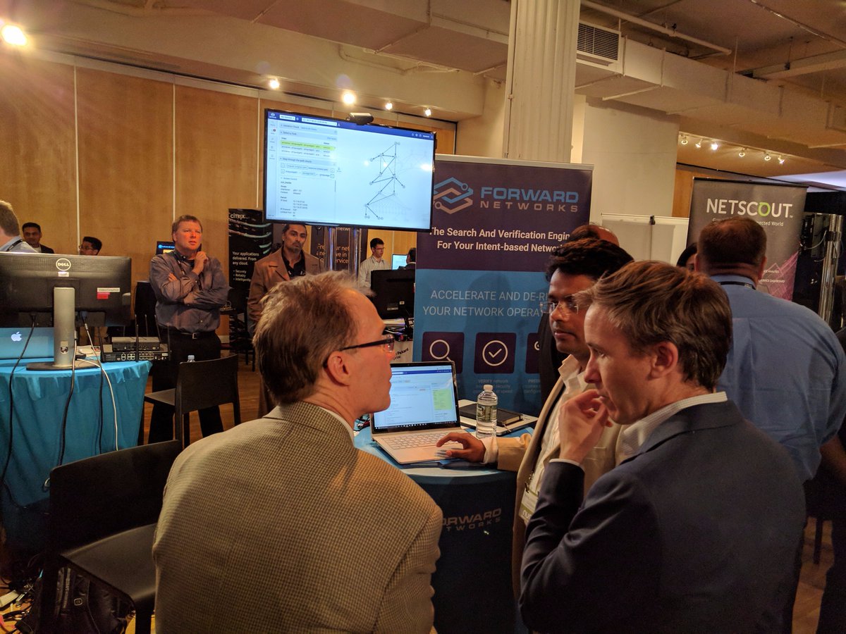 FwdNetworks's tweet photo. Last day at #ONUGFall17. Come meet the @FwdNetworks team at our booth and learn about our #IntentBasedNetworking platform! https://t.co/R1GSCwTg9Q