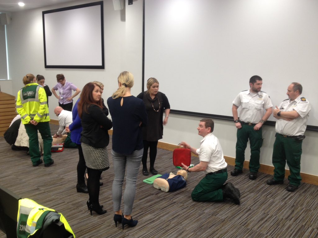 HennellyDavid's tweet photo. @AmbulanceNAS  #RestartAHeartDay2017 over 100 people trained in CPR today in Limerick big thanks to all involved #onelife https://t.co/UEu9WJdfp8