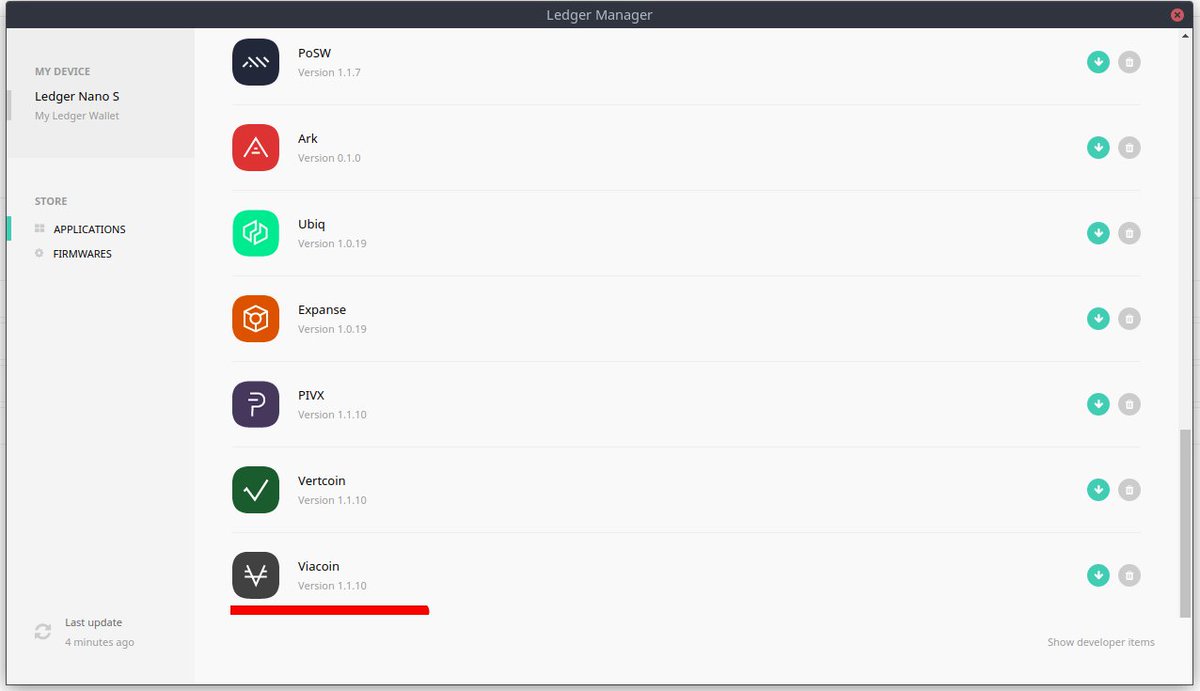 RNR_0's tweet image. Wow look what I found ! 
Viacoin is available on Ledger ! $VIA

Together with $UBQ !
and $PIVX $VTC $ARK $EXP
$VIA