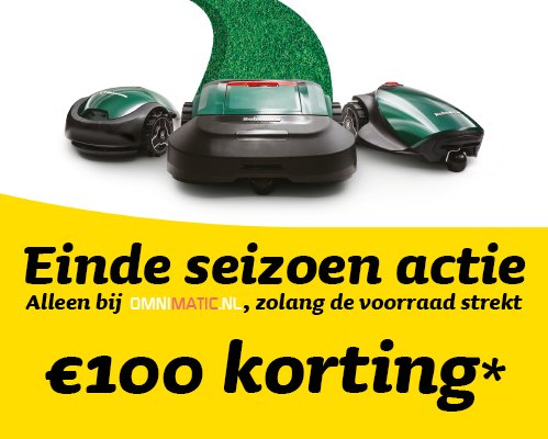Einde seizoen actie, €100,- korting op Robomow RC304 Pro of RX20 Pro. Vandaag besteld morgen in huis. #minderbetalenisaltijdfijn #opisop
