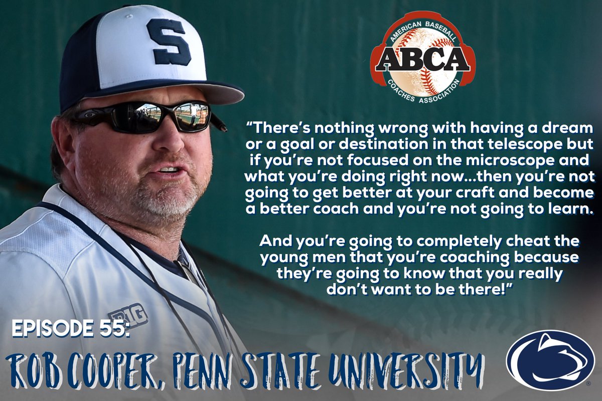 Talking about ‘being where your feet are’ ➡️ <a href="/PennStateBASE/">Penn State Baseball</a> HC &amp; loyal ABCA member <a href="/16RobCooper/">Rob Cooper</a>! #AudioGold

🎙LINK: apple.co/1Wt6ZAb