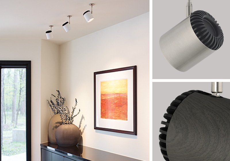 techlighting's tweet image. The Burk #LED head, inspired by telephoto camera lenses, puts those one-of-a-kind masterpieces in the spotlight! bit.ly/Burk-Head