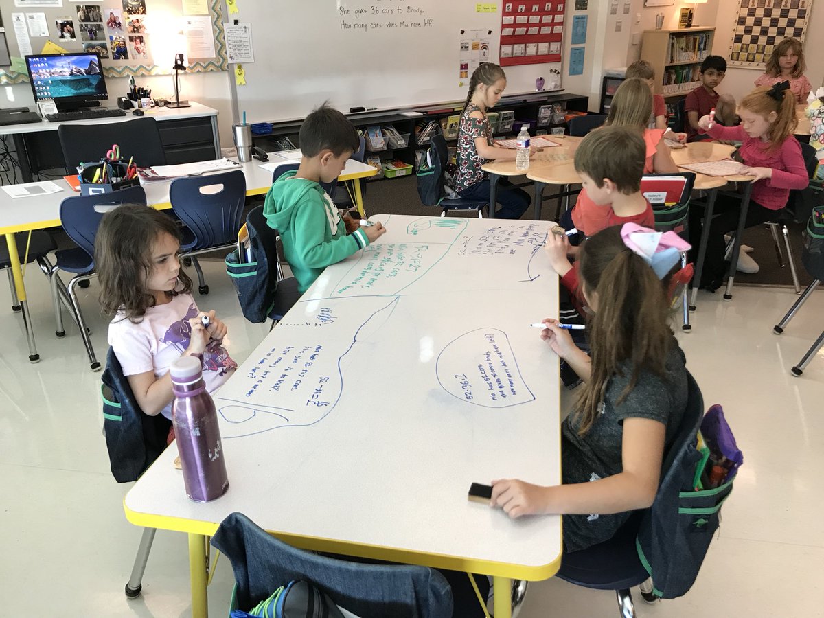 wrightinkeller's tweet photo. Generating their own word problems in math. #supersmartsecondgraders #ridgeviewtweets @RidgeviewKISD https://t.co/3ZxuTdajYI