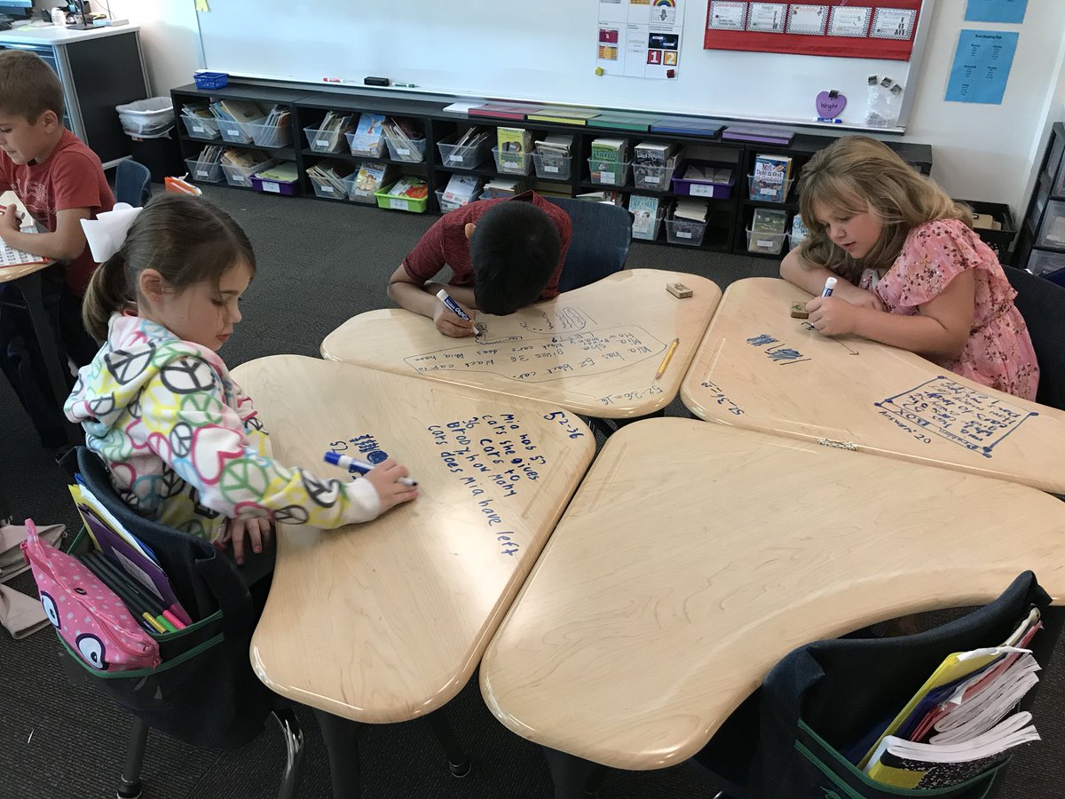 wrightinkeller's tweet photo. Generating their own word problems in math. #supersmartsecondgraders #ridgeviewtweets @RidgeviewKISD https://t.co/3ZxuTdajYI