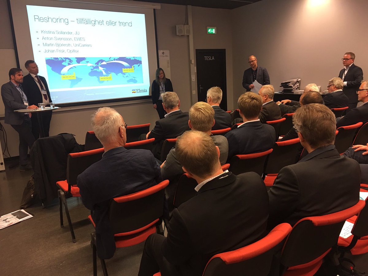 AutomaTHINK's tweet photo. Livlig och engagerande diskussion avrundar seminariet om reshoring, stor tilltro till Sverige som produktionsland! #fkg https://t.co/nAzsyw84GH