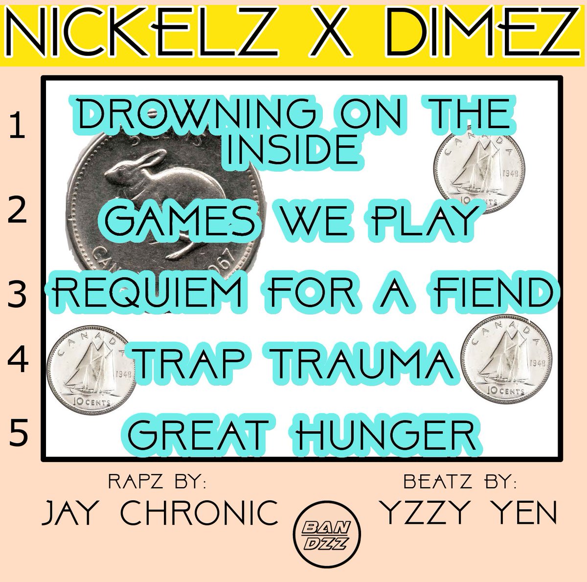 BanDzzENT's tweet photo. Nickelz x Dimez track list https://t.co/SwVXpKP7gL