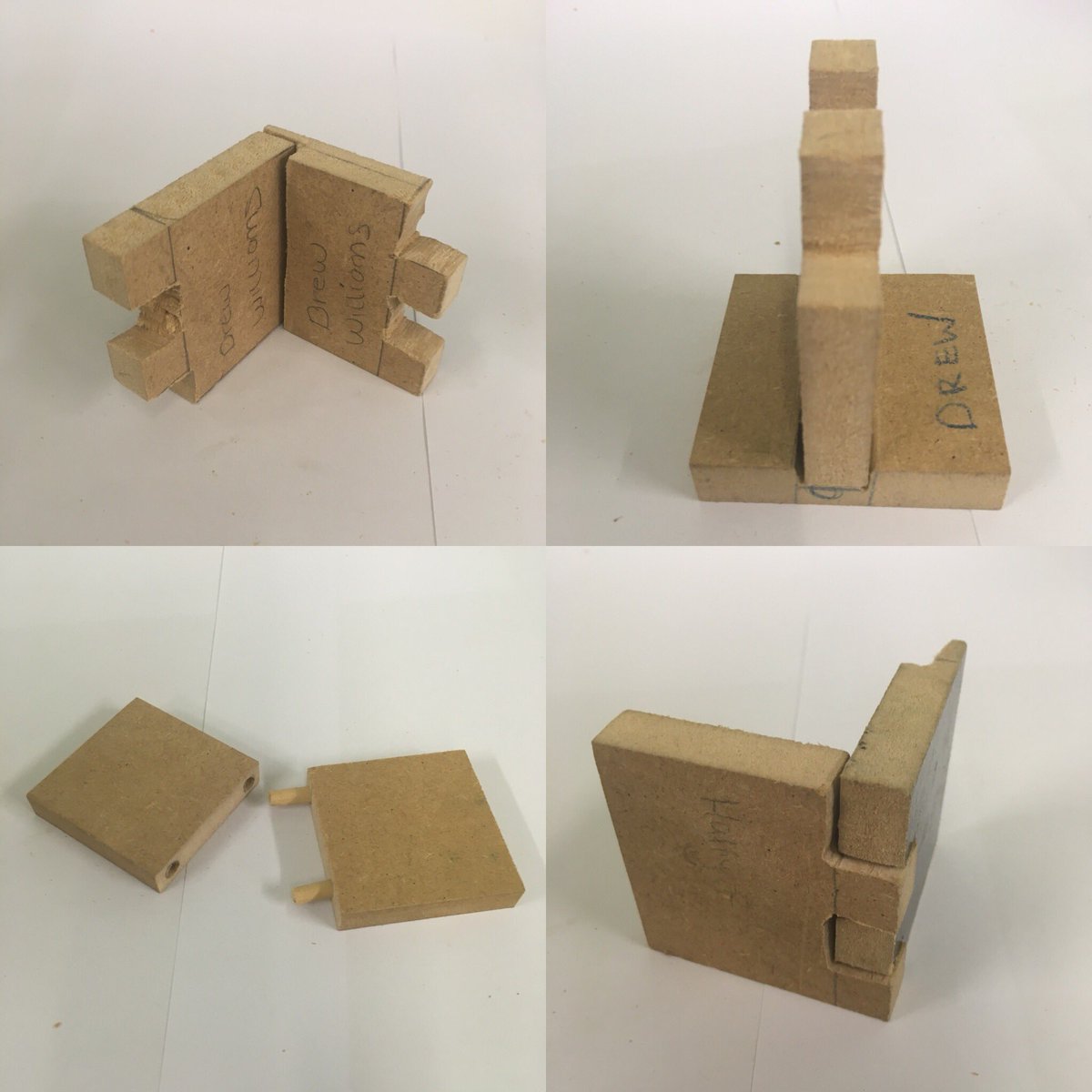 WickersleyDt's tweet photo. Y10 test joints - housing, dowel, comb and lap #ResistantMaterials #MrsMitchellsclass https://t.co/35RRaIOUnC