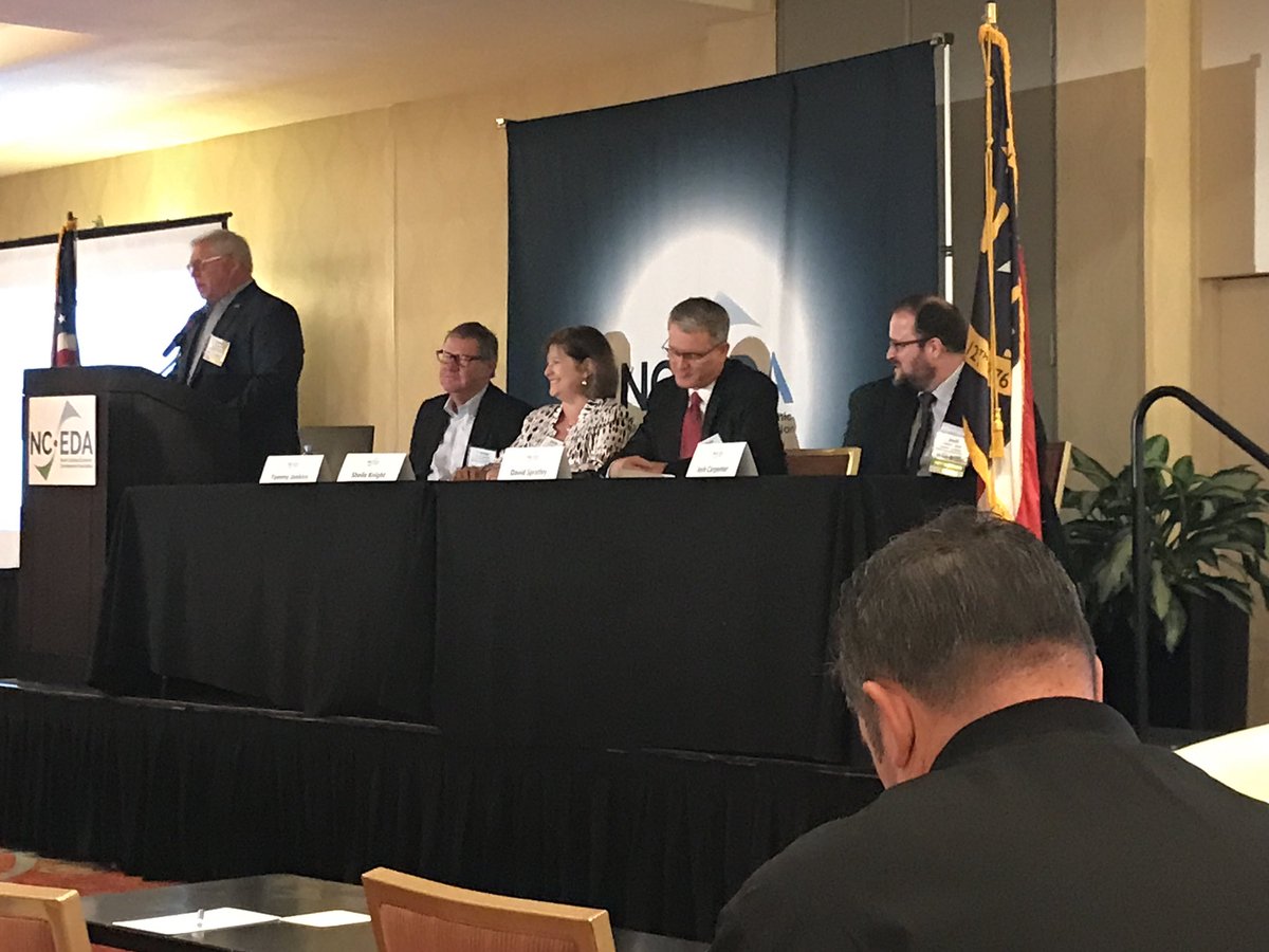 David Spratley and <a href="/JoshEDPNC/">Josh Carpenter</a> weighing in on <a href="/nceda_/">NCEDA</a> panel on how local communities can work with EDPNC.