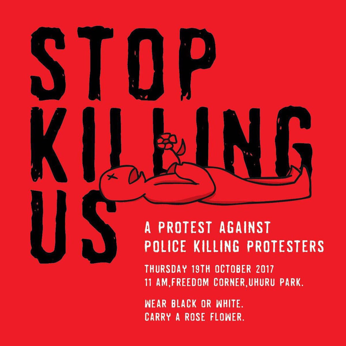 bonifacemwangi's tweet photo. We have notified the police about tomorrow’s March on #StopKillingProtesters. Here is the code of conduct, safety protocol plus dress code. https://t.co/DXu7rGzVgE