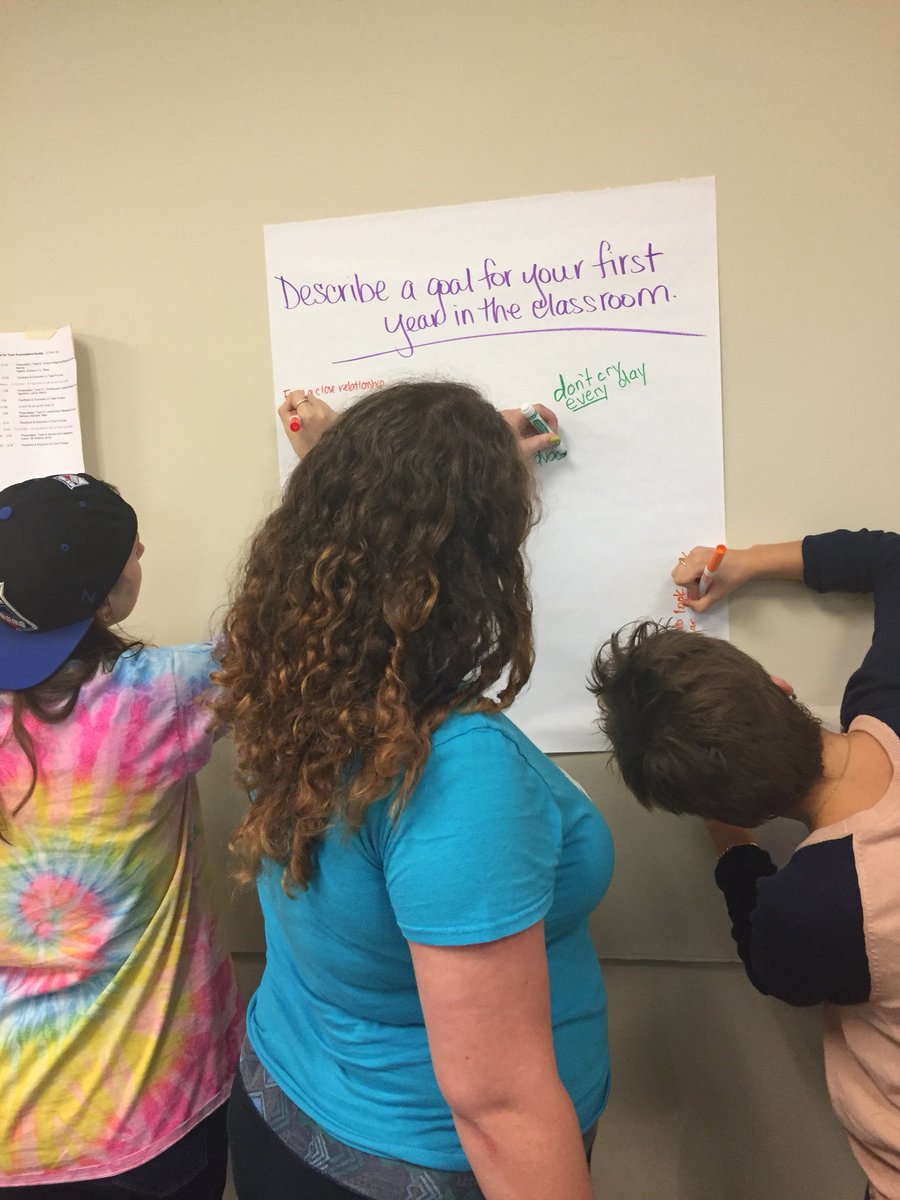 NahirArts's tweet photo. Writing goals for their first year in the classroom in the future. “Don’t cry every day” is a relatable response.#ceduc2353 https://t.co/3s81nxry0C