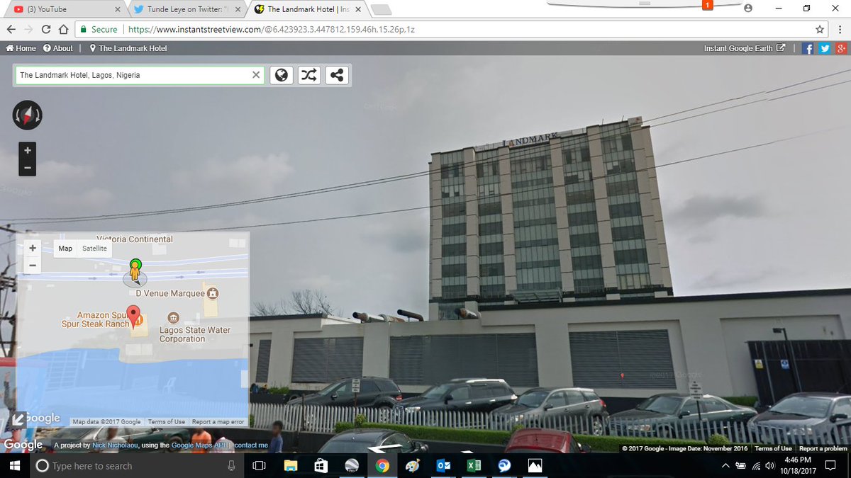 aikmamah's tweet photo. @tundeleye Hi @tundeleye 
i hear say you dey look for Landmark, ok see am here.
#instantstreetview #Lagos https://t.co/5tmXiDoGx5