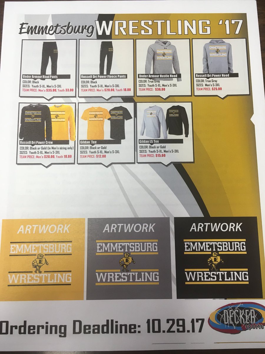 LittleEhawk's tweet photo. E-Hawk Wrestling gear order form.   Orders due by 10-29-2107 https://t.co/r5vd2NFshs
