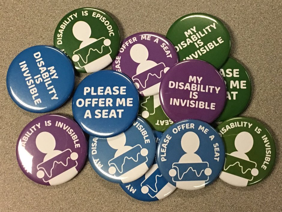 BrainInjuryTO's tweet photo. We love these #EquityButtons!!! So many disabilities are not visible & we hope this helps educate folks https://t.co/ioDswoMtTE https://t.co/y95NJY7OzP