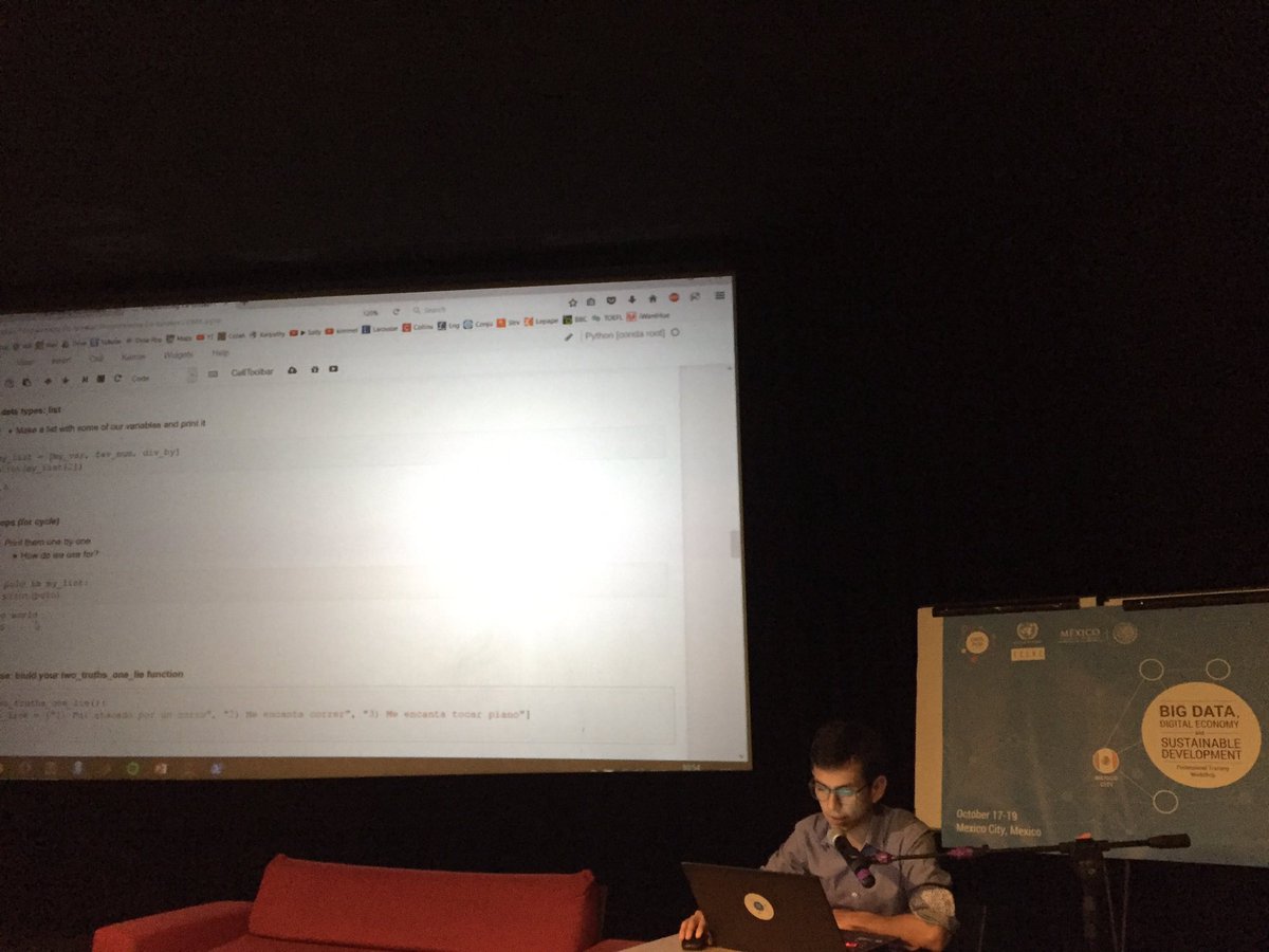 eLAC_CEPAL's tweet image. Aprendiendo Phyton en el taller #BigData4Dev en MX con @datapopalliance @DatosGobMX