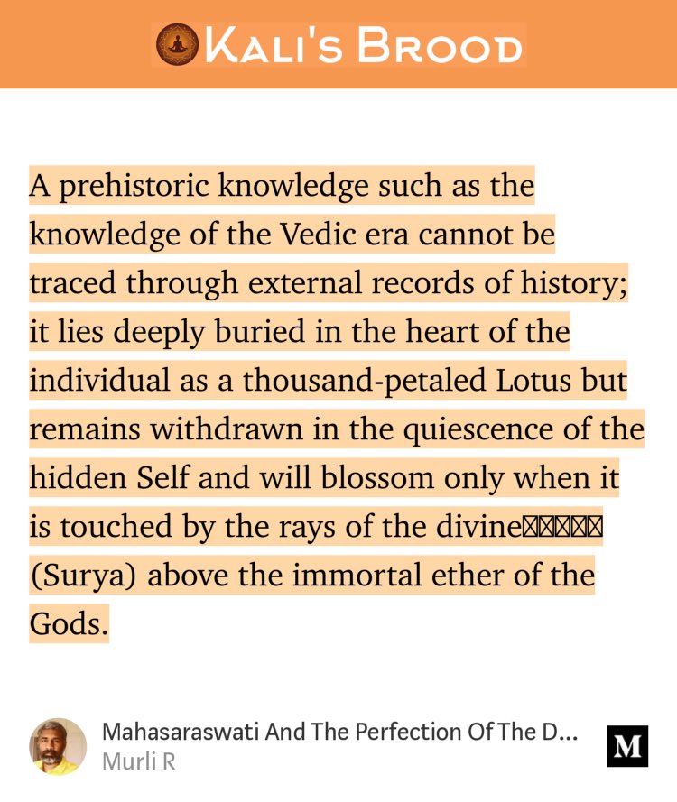Our means to re-discover the Vedic sense is held in us by the thousand-petalled Lotus by <a href="/murlignosis/">Murli</a> medium.com/kalis-brood/ma…