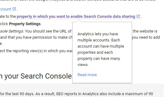 La primera vez que Google pone bocadillos bajo texto para mejorar la experiencia de usuario (al menos que yo haya visto). Buena práctica!