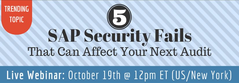IntlCtrlFreaks's tweet photo. Don't fall victim to weaknesses in your SAP security, Secure your front row seat as we go through the top 5 fails.  https://t.co/xlgOWn7uQC https://t.co/GN3QqeT9sN