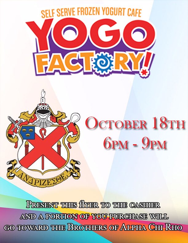 rowanaxp's tweet photo. Come Out at 6-9 pm! Show this flyer and get yourself some Frozen Yogurt😋 https://t.co/pU116MVQoK