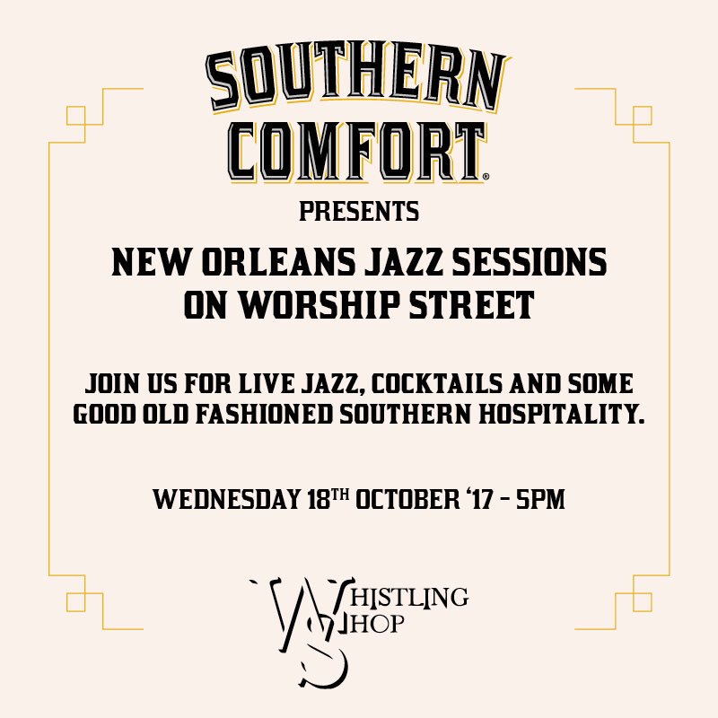 #tonight. For one night only. Get yours of down to <a href="/whistlingshop/">Worship St. WS</a>. The coolest speakeasy in town. 😎🍸⚜️<a href="/southerncomfort/">Southern Comfort</a> #jazz #cocktails