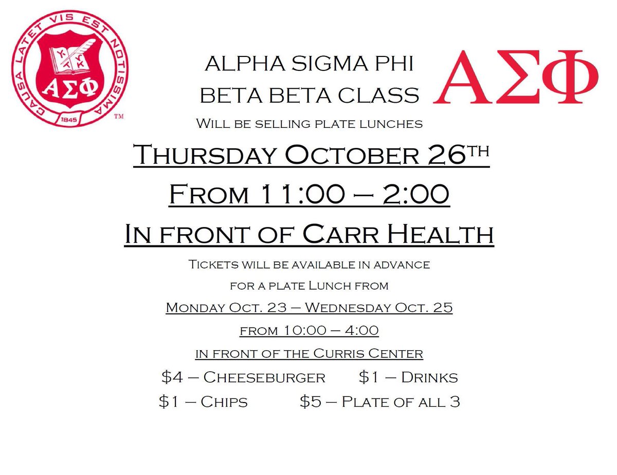 MaddieGish's tweet photo. Get you a good lunch next week, buy a plate lunch from the Beta Beta pledge class of @DTalphasigs ❤️ https://t.co/DWK6FHquUw