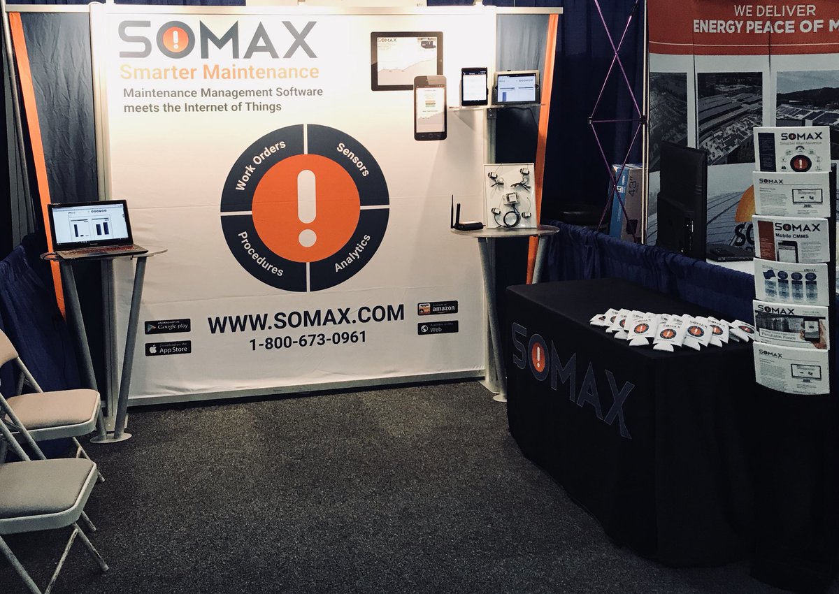SOMAX_Inc's tweet photo. Check us today at the #WWPHOU17 brought to you by @IFMA. Booth #821!! Let SOMAX show you what Smarter Maintenance really is! #IoTCommunity https://t.co/K4Xv9IJGGO