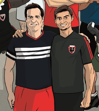 Dynamic duo. Father and son reppin' on the commemorative #LastCallatRFK poster.   #DCU https://t.co/IuQlCBkDKH