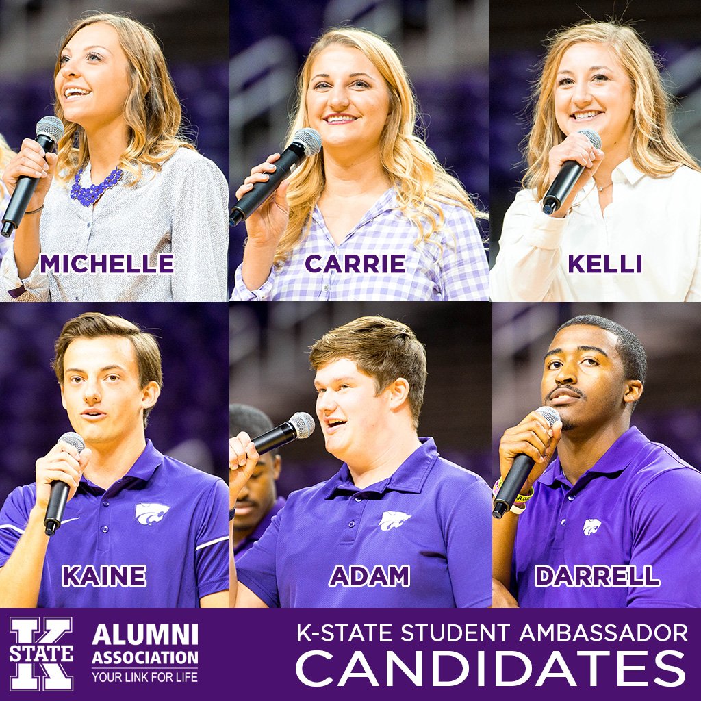 KStateAlumni's tweet photo. #KState Student Ambassador voting will be open 8 a.m.-5 p.m. Thursday. View the candidates and their bios: https://t.co/3nwuaIp75u #KStateHC https://t.co/ZsWHo7Hmwr