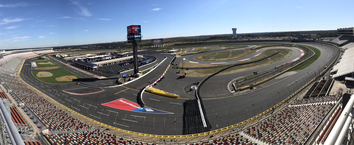 ashstro's tweet photo. Roval test day @ CMS!

2018 BoA 500 will be 1st road course playoff race in NASCAR history.

18 turns
130 laps
1 lap = 2.42 miles

#NASCAR 🏁 https://t.co/P2T22aGLnh