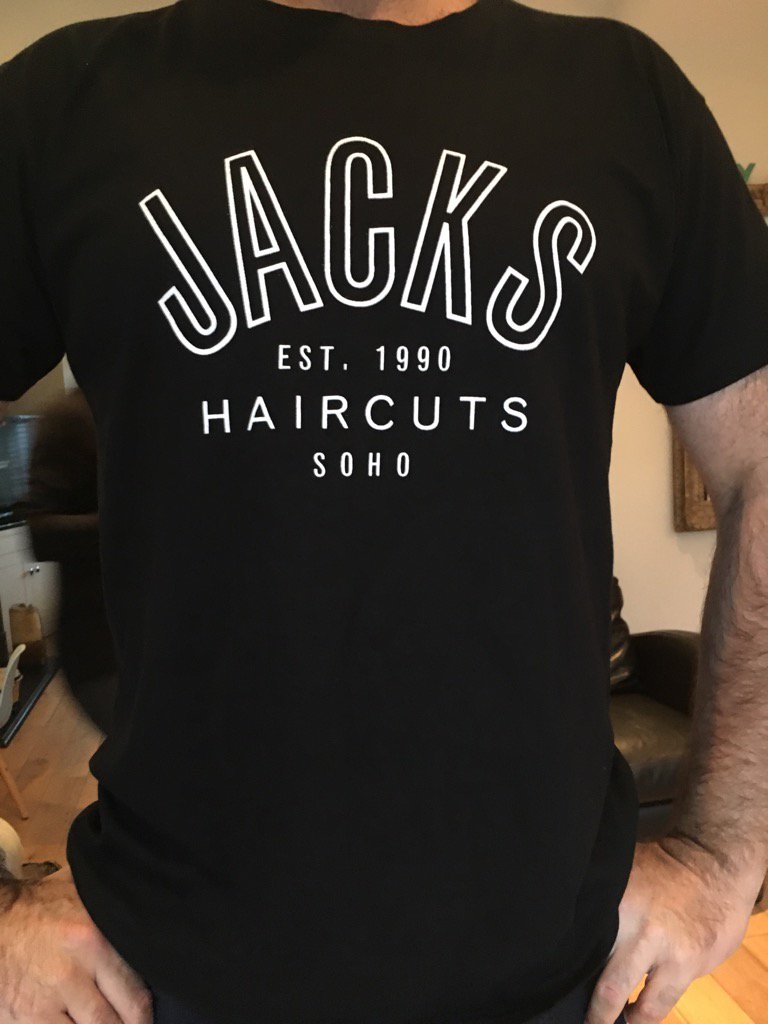 padoir's tweet photo. Best haircut in Town &amp; got a TShirt to prove it! @JackTheClips #jacktheclipper #soho https://t.co/PI6X9FliN1