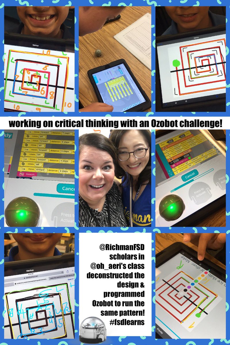annkozma723's tweet photo. having some hard fun in @oh_aeri's class today @RichmanFSD! Her scholars ROCKED this @OZOBOT challenge! #fsdlearns @RichmanRacers @hcrios6 https://t.co/2vEtAJZkMX