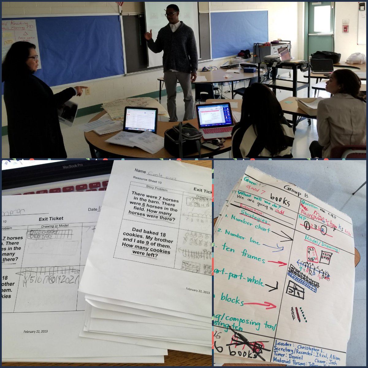 D_Dalton_PGCPS's tweet image. @Melwood_ES #datacoach working with 1st grade as they examine and analyze scholar work in #mathematics during #collaborativeplanning 
#rigor