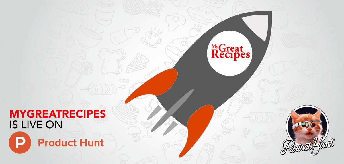 MyGreatRecipes, new &amp; improved is LIVE on <a href="/ProductHunt/">Product Hunt 😸</a> today. Be the first to download it &amp; spread the love! ❤️😺❤️ 
producthunt.com/posts/mygreatr…