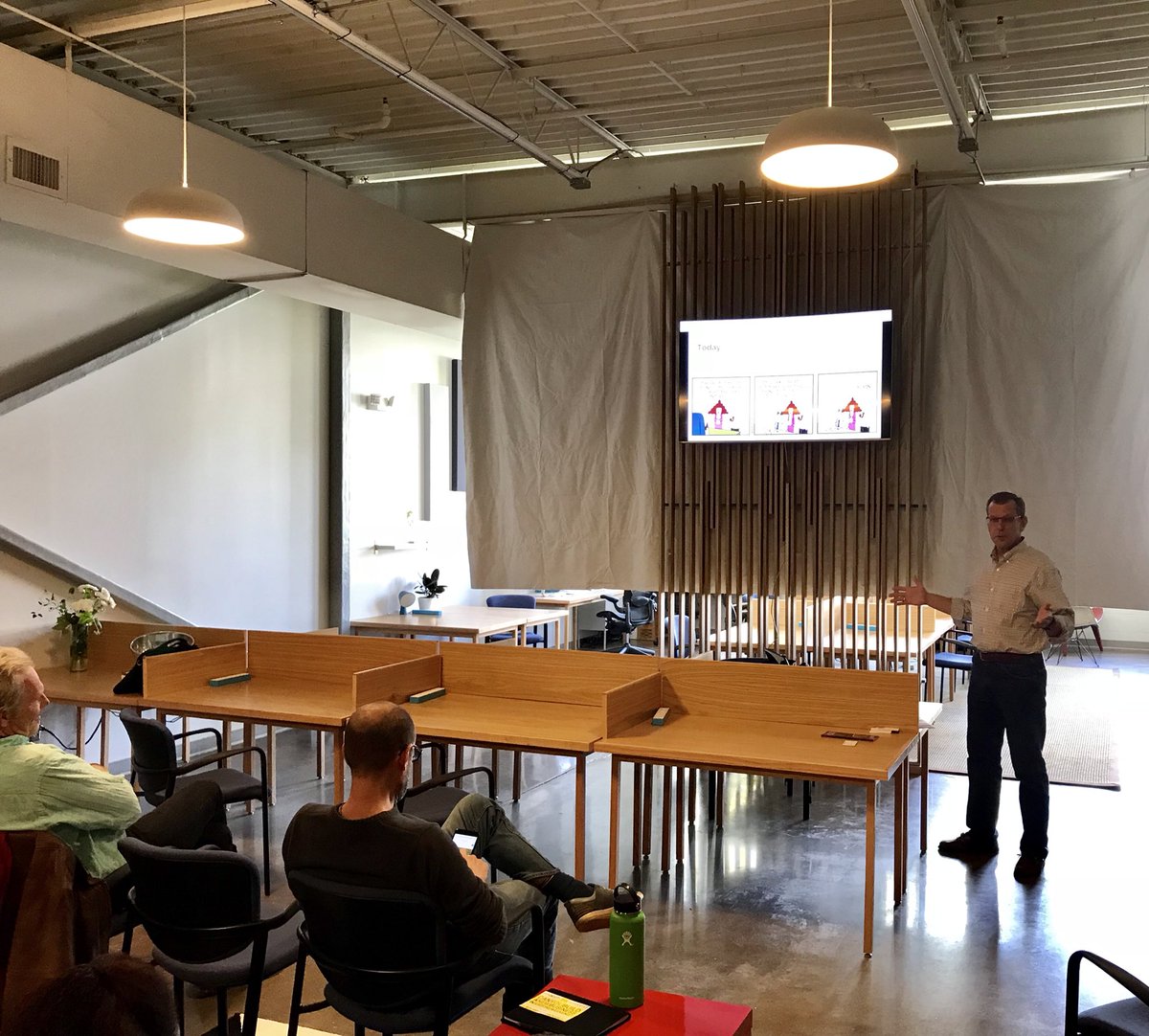 Enjoying Chris Buehler’s lunch &amp; learn workshop on Rapid Prototyping. Great help for Hatch This on Nov 3/5.  HatchAvl.org/HatchThis