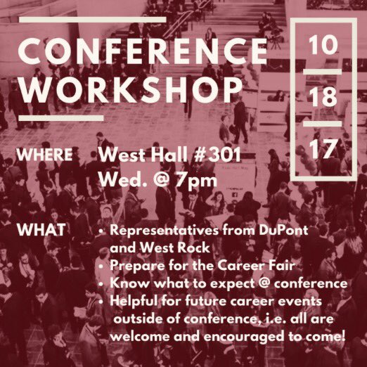 SHPE_VCU's tweet photo. Tonight!!! Mandatory for all those attending Conference!! https://t.co/2G2bwNGRwH